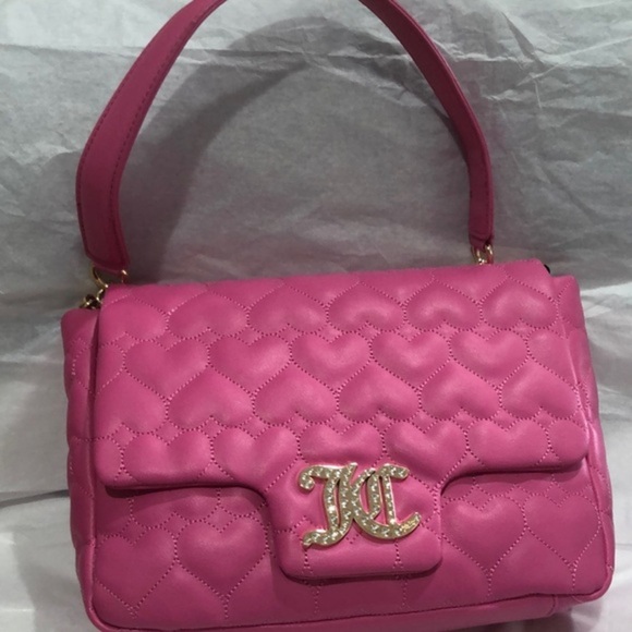 Juicy Couture juicy pink Brighter than a diamond gold chainlink shoulder bag new - Picture 4 of 16